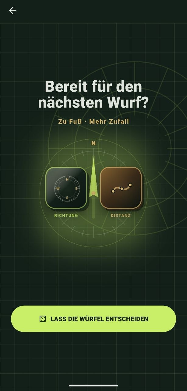 Ride the Dice Würfelscreen vor dem nächsten Wurf